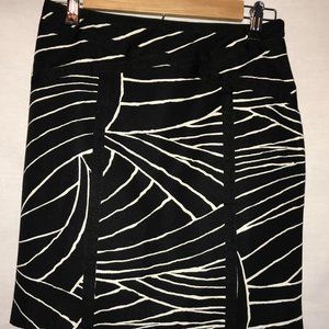 Ann Taylor Black Zebra Lined Skirt 2P